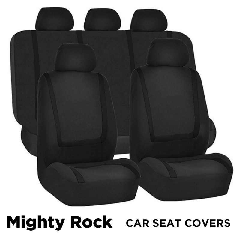 Car Seat Covers, Full Set - Front and Rear Bench Back Seat Cover Easy to Install, Universal Fit for Cars Auto Truck Van SUV for Four Seasons Universal Black Nine-Piece Set